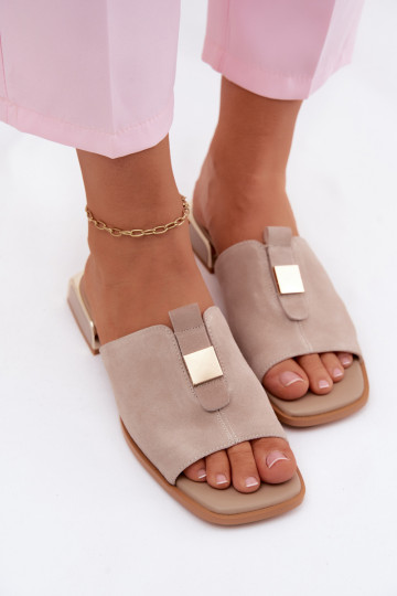 Estilo elegante zapatillas de mujer gamuza naturaloAa D&A JC61-1002 beige