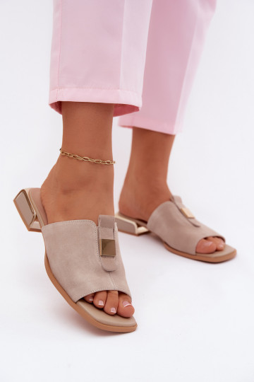 Estilo elegante zapatillas de mujer gamuza naturaloAa D&A JC61-1002 beige 2