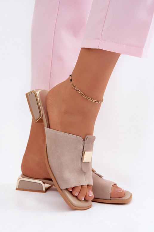 Estilo elegante zapatillas de mujer gamuza naturaloAa D&A JC61-1002 beige