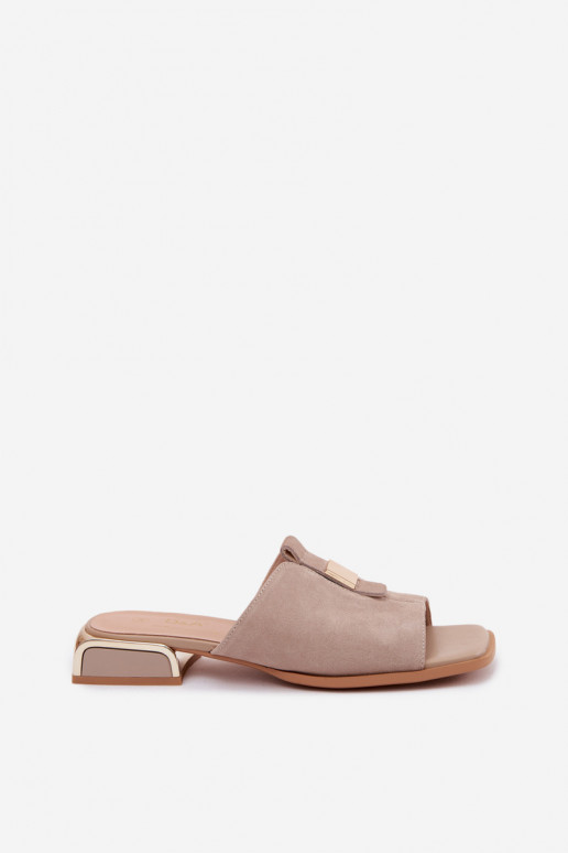 Estilo elegante zapatillas de mujer gamuza naturaloAa D&A JC61-1002 beige