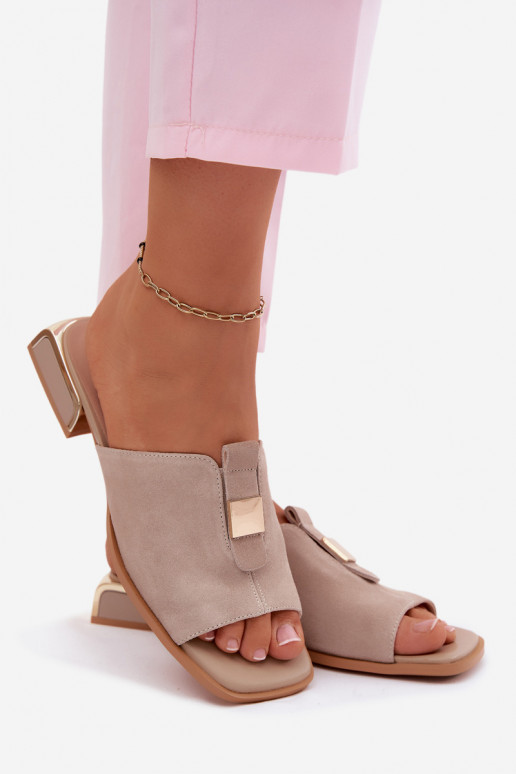 Estilo elegante zapatillas de mujer gamuza naturaloAa D&A JC61-1002 beige