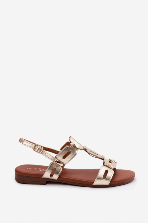 Sandalias planas S.Barski PL61-0903 doradas
