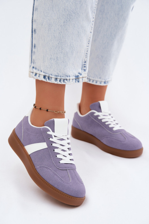Zapatillas con imitación de ante violeta Calira