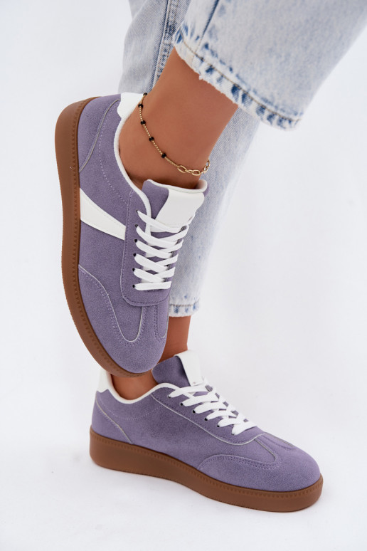 Zapatillas con imitación de ante violeta Calira