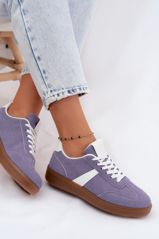 Zapatillas con imitación de ante violeta Calira