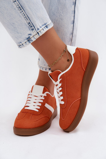 Zapatillas con imitación de ante naranja Calira 2