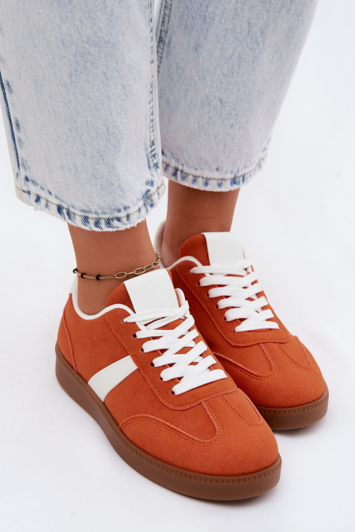 Zapatillas con imitación de ante naranja Calira