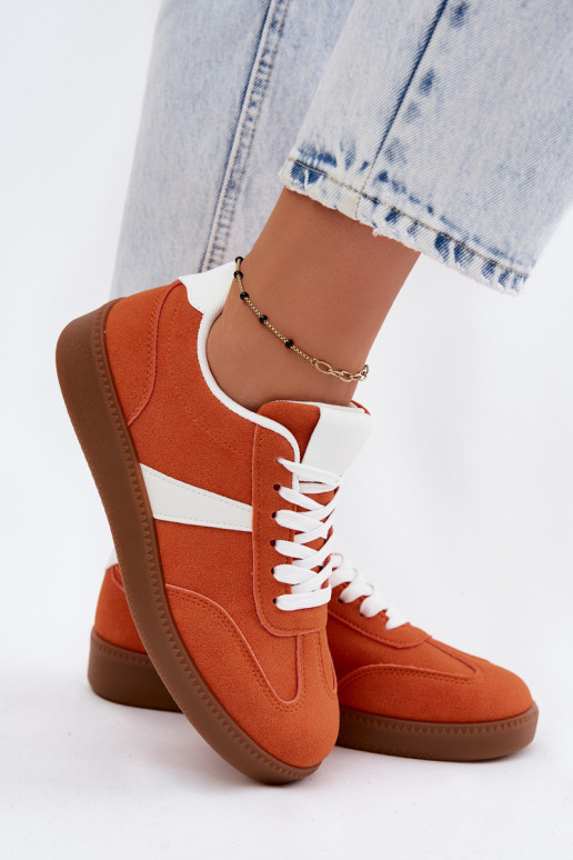 Zapatillas con imitación de ante naranja Calira