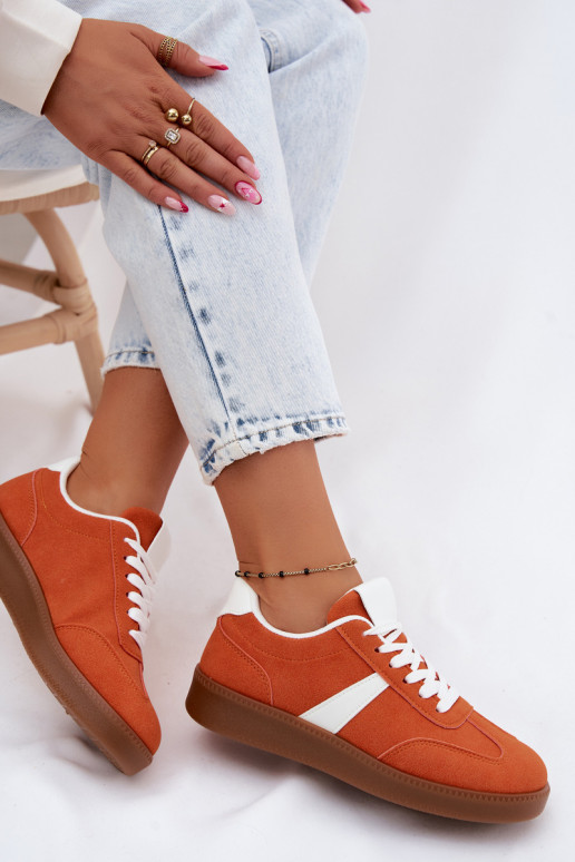 Zapatillas con imitación de ante naranja Calira