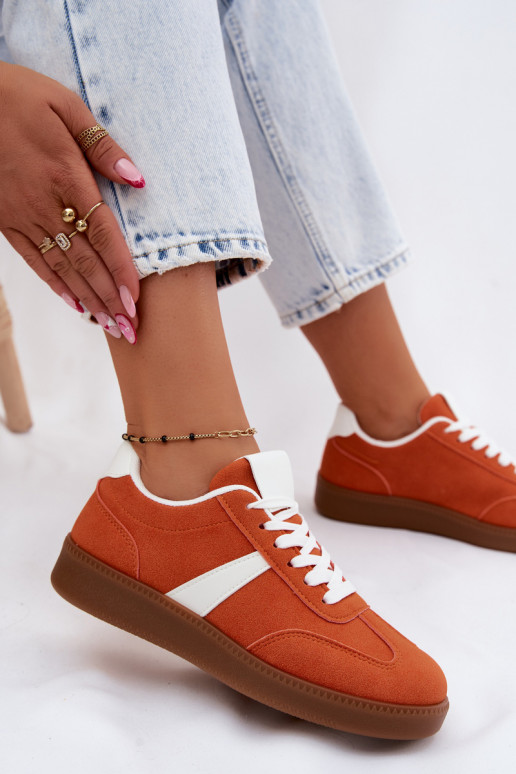 Zapatillas con imitación de ante naranja Calira