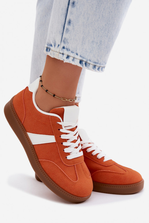 Zapatillas con imitación de ante naranja Calira