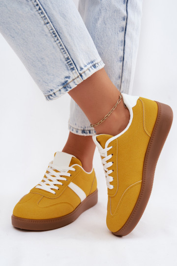 Zapatillas con imitación de ante amarillo Calira