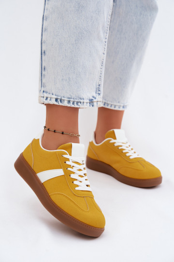 Zapatillas con imitación de ante amarillo Calira 2