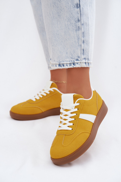 Zapatillas con imitación de ante amarillo Calira