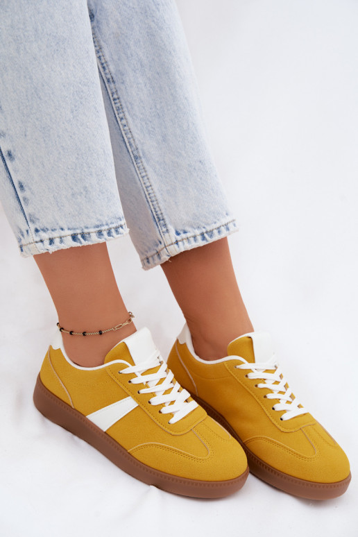 Zapatillas con imitación de ante amarillo Calira