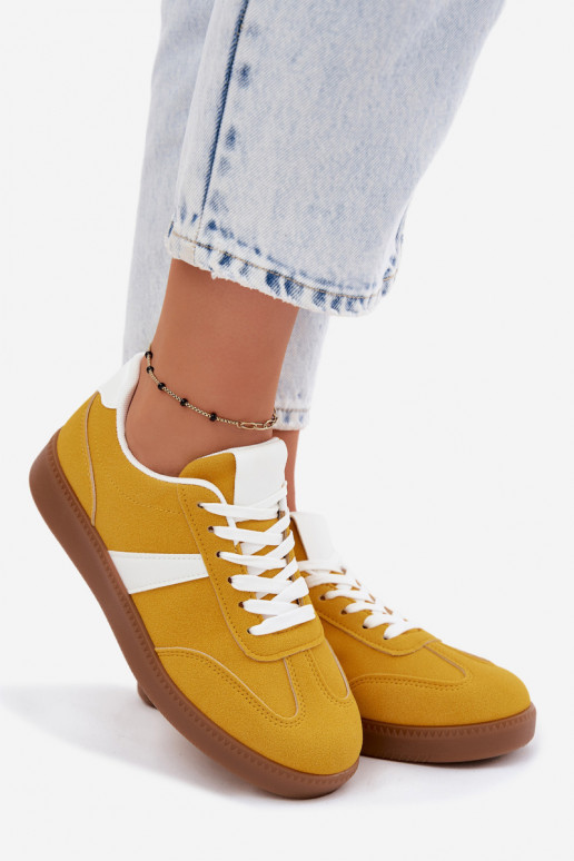Zapatillas con imitación de ante amarillo Calira