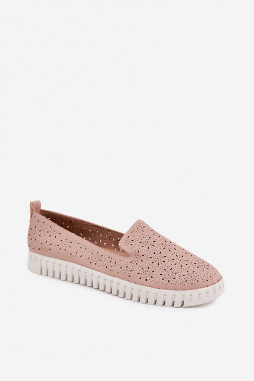 Zapatos de slip-on perforados rosas Salty
