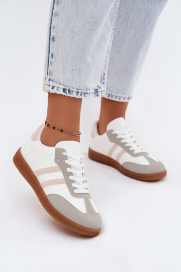 Zapatillas modelo zapatos. Femenino Blanco-color rosa Seabell 2