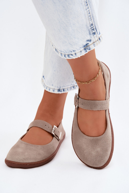 bailarinas BarefootActivadoturalnego de gamuzau Zazoo 316 color capuchino