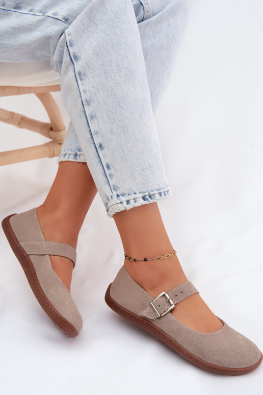 bailarinas BarefootActivadoturalnego de gamuzau Zazoo 316 color capuchino