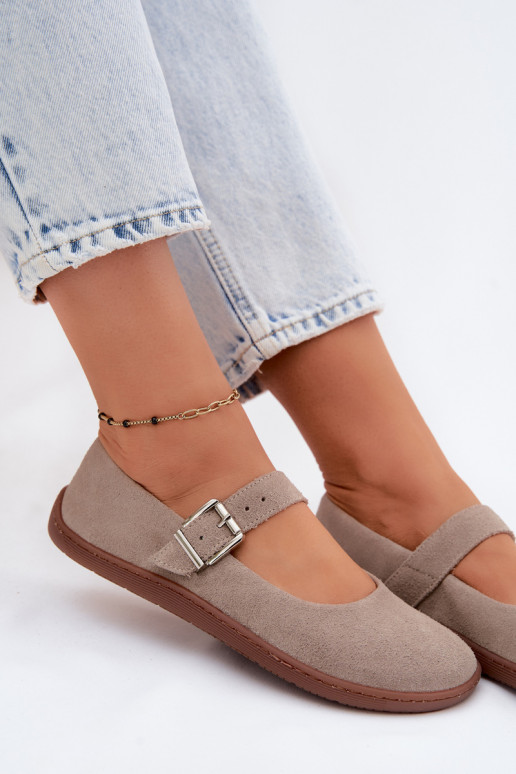bailarinas BarefootActivadoturalnego de gamuzau Zazoo 316 color capuchino