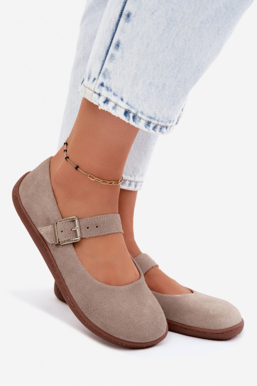 bailarinas BarefootActivadoturalnego de gamuzau Zazoo 316 color capuchino