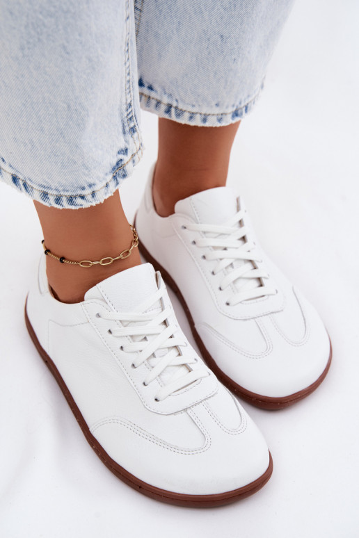 Piel Zapatos de ocio Barefoot Zazoo N1243 el color blanco