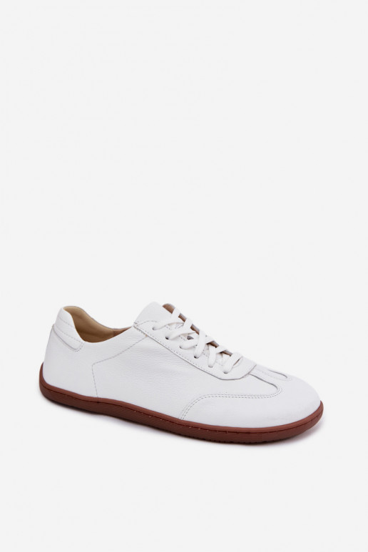 Piel Zapatos de ocio Barefoot Zazoo N1243 el color blanco