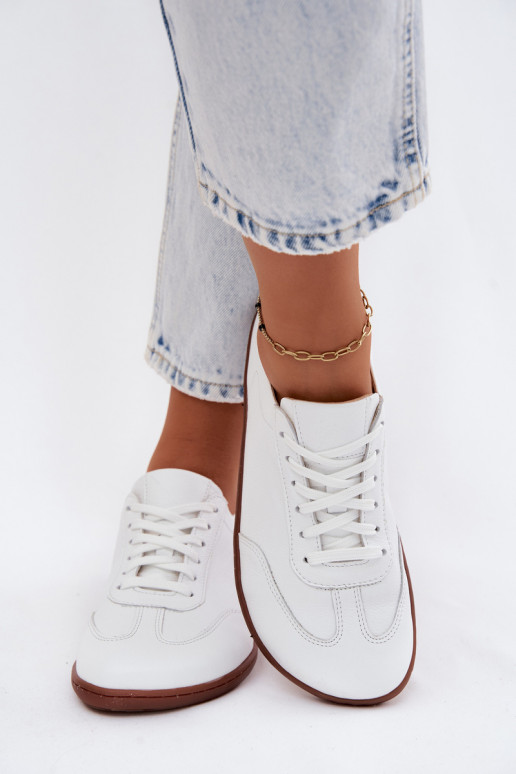 Piel Zapatos de ocio Barefoot Zazoo N1243 el color blanco