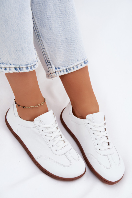 Piel Zapatos de ocio Barefoot Zazoo N1243 el color blanco