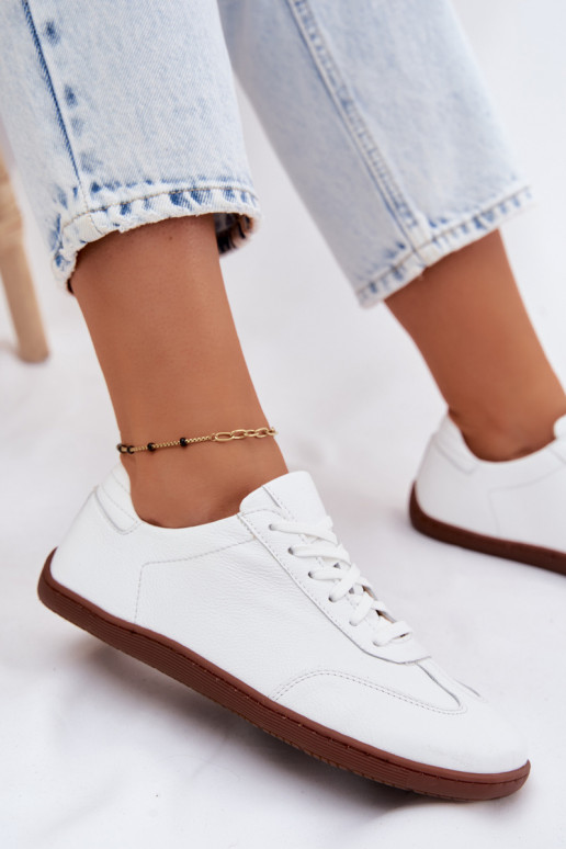 Piel Zapatos de ocio Barefoot Zazoo N1243 el color blanco