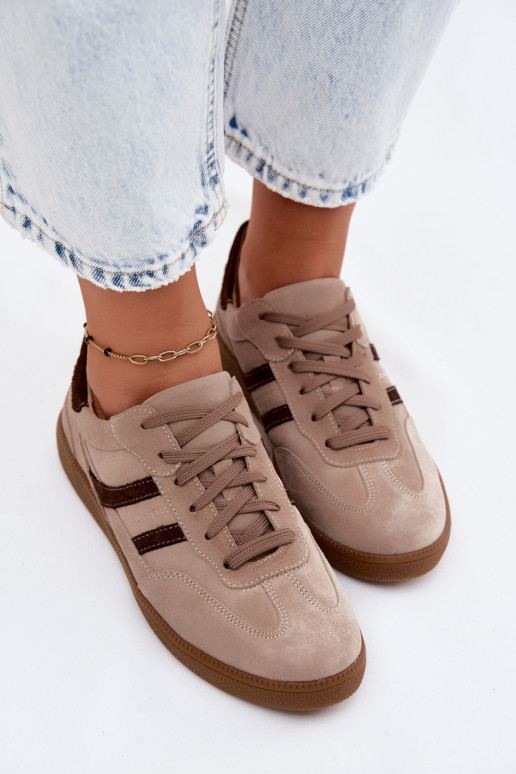 Piel de gamuza Zapatillas modelo zapatos. Femenino Zazoo N1176S2 beige