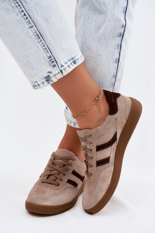 Piel de gamuza Zapatillas modelo zapatos. Femenino Zazoo N1176S2 beige