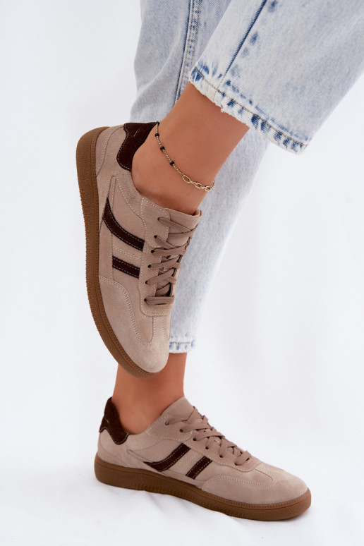 Piel de gamuza Zapatillas modelo zapatos. Femenino Zazoo N1176S2 beige