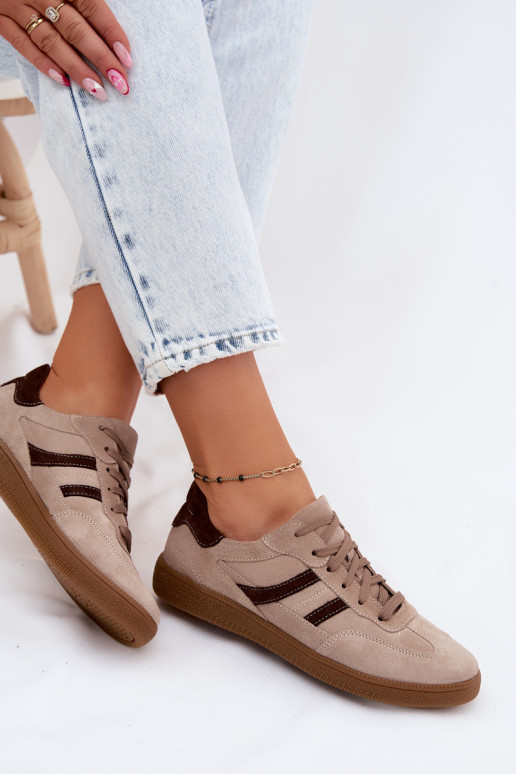 Piel de gamuza Zapatillas modelo zapatos. Femenino Zazoo N1176S2 beige