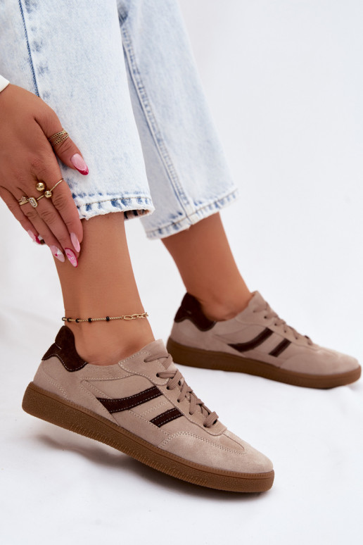 Piel de gamuza Zapatillas modelo zapatos. Femenino Zazoo N1176S2 beige