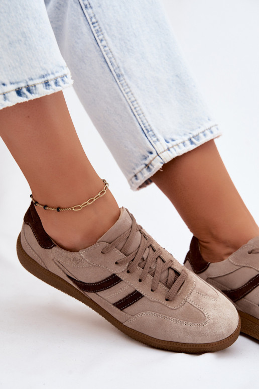 Piel de gamuza Zapatillas modelo zapatos. Femenino Zazoo N1176S2 beige