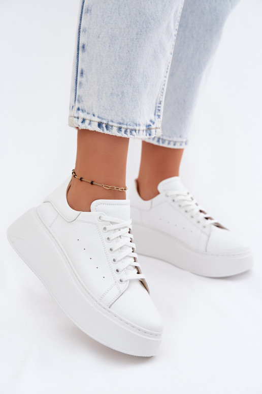 Piel Zapatillas modelo zapatos. Femenino con una plataforma Zazoo N408S2 el color blanco