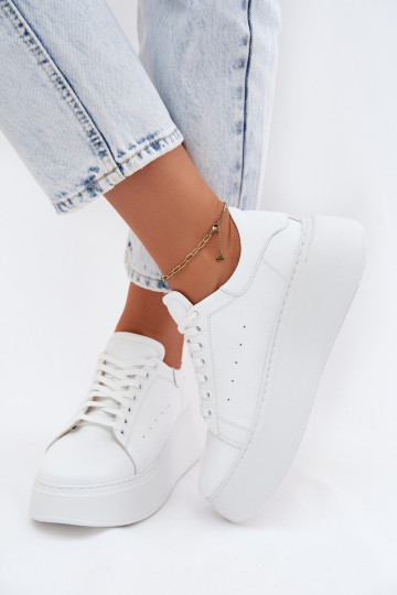 Piel Zapatillas modelo zapatos. Femenino con una plataforma Zazoo N408S2 el color blanco 2