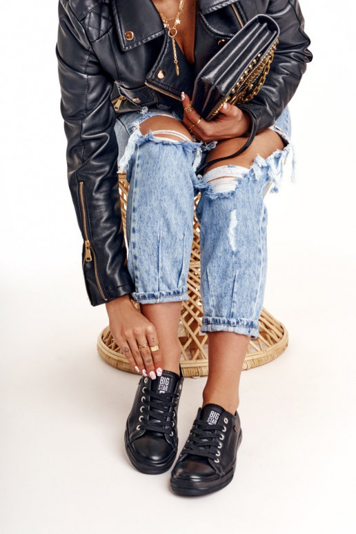 Zapatillas de cuero para mujer Big Star negras