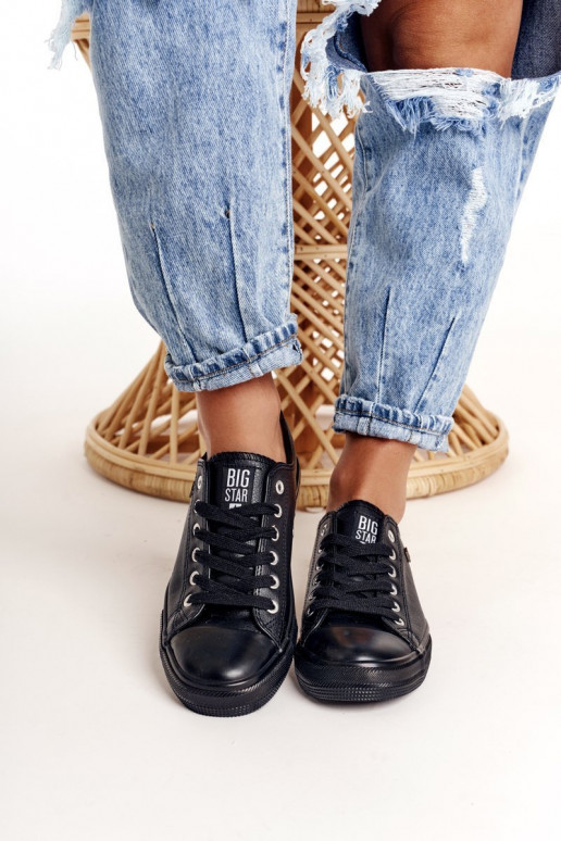 Zapatillas de cuero para mujer Big Star negras