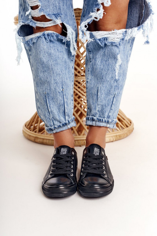 Zapatillas de cuero para mujer Big Star negras