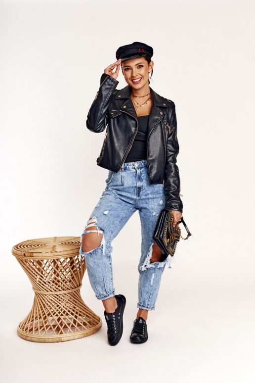 Zapatillas de piel para mujer. Big Star de color negro V274871