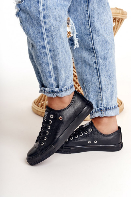 Zapatillas de cuero para mujer Big Star negras