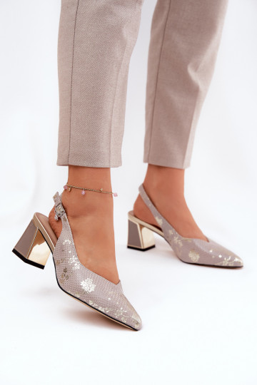 Sandalias de tacón alto para mujer con puntas afiladas oro-plata Vinceza 2
