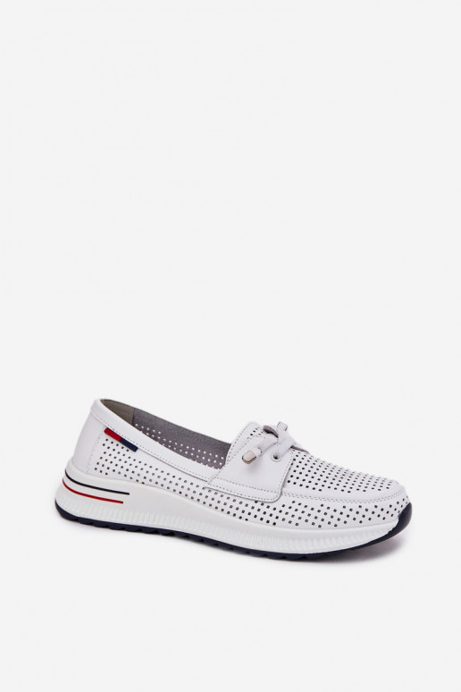 Piel zapatos Femenino con una plataforma el color blanco Violeth