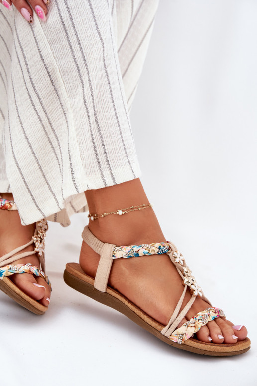 Sandalias de color arena para mujer con correas Nusoreth