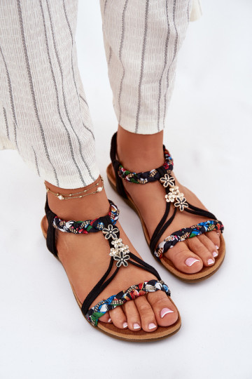 Sandalias negras para mujer con correas Nusoreth