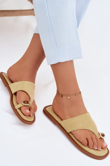 Zapatillas de mujer con detalles decorativos amarillas Fedira