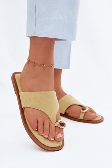 Zapatillas de mujer con detalles decorativos amarillas Fedira 2